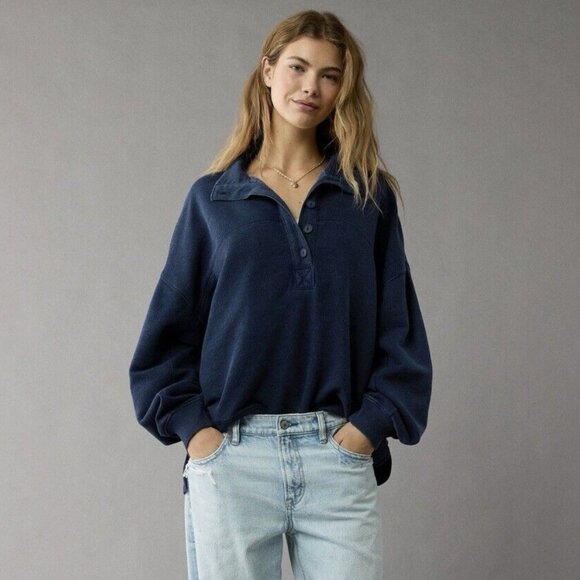 AE Big Hug Henley Sweatshirt - Picture 1 of 5